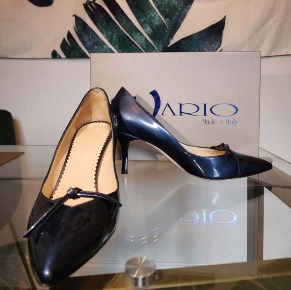 Metallic Navy Blue Heels
